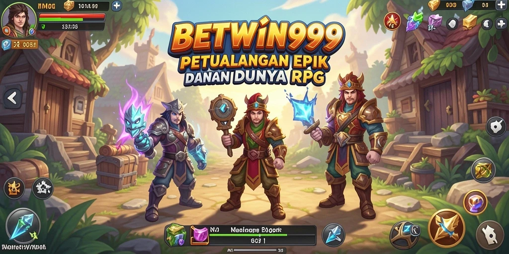 Tangkapan layar BETWIN999 menampilkan aksi pertempuran RPG yang seru.