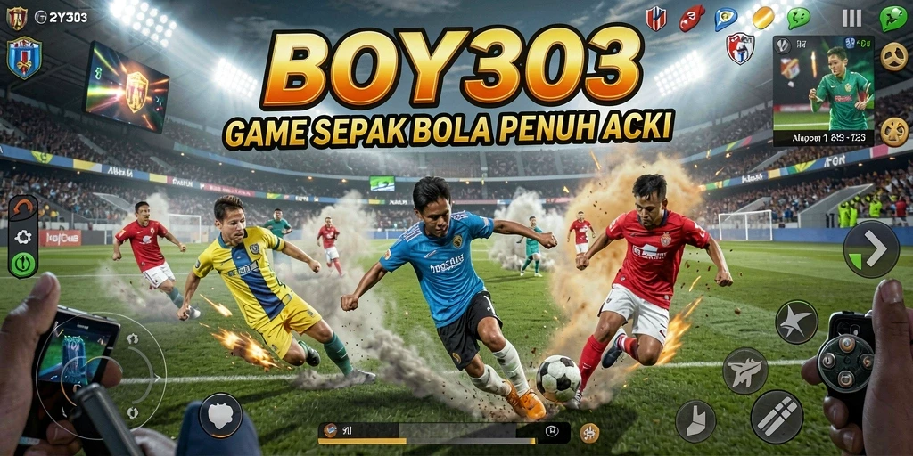 Tampilan gameplay BOY303 yang penuh aksi sepak bola.