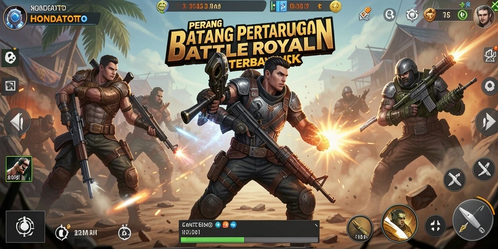 Tampilan gameplay seru dari HONDATOTO dalam pertempuran Battle Royale.