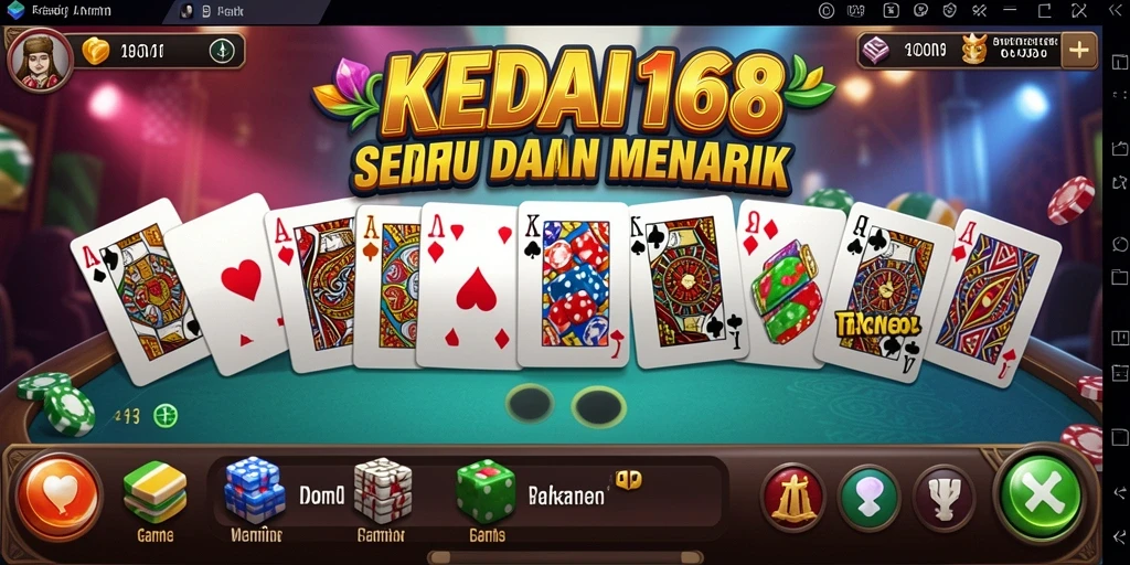 Tampilan gameplay KEDAI168 yang menarik dengan elemen Domino.