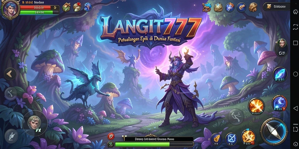 Gameplay RPG mendebarkan dengan petualangan dan pertarungan epik.